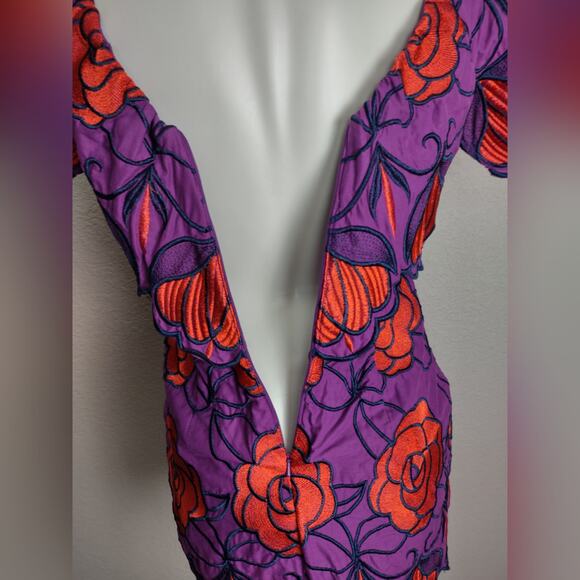 Alice McCall Ms Rose Embroidered Floral Mini Dress Size 6 - Picture 15 of 16